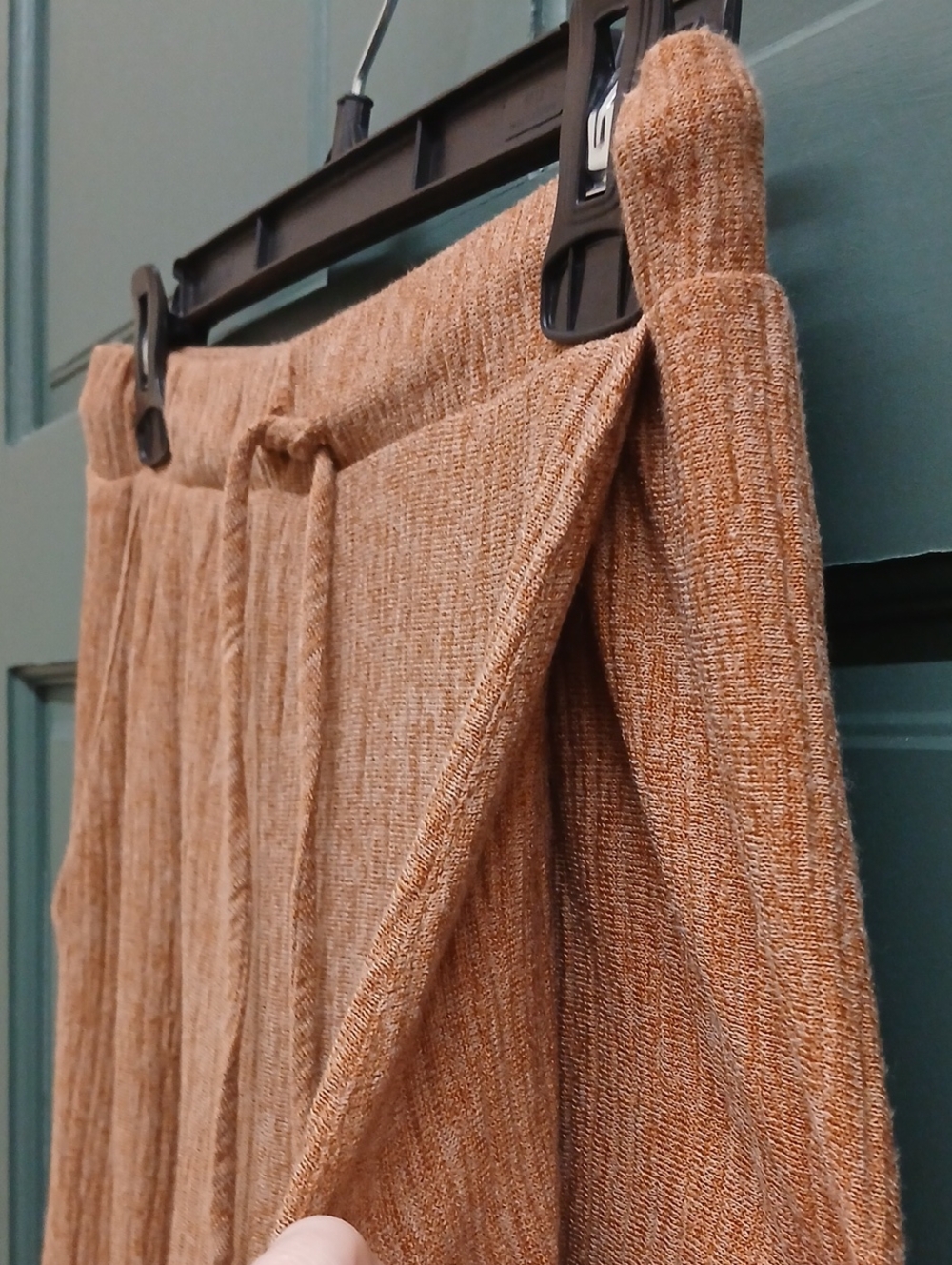 Gilli Ribbed Drawstring Wide-Leg Pants - Rusty Tan Size Medium - Picture 3 of 8